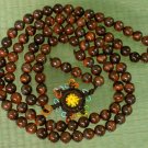 Tibet 108 Natural Tiger Eye Gemstone 0.3inch Bead Necklace