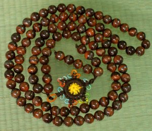 Tibet 108 Natural Tiger Eye Gemstone 0.3inch Bead Necklace
