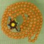 Tibet 108 Natural Orange Dongling Jade Gemstone 0.3inch Bead Necklace