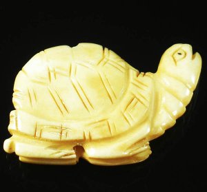 Tibet Yak bone vivid carved chelonian thalassian turtle IB022