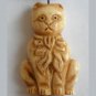 Tibet Yak Bone Carved Cat Grimalkin Moggy Puss Pussy IB08
