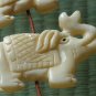 Tibet Yak bone vivid carved long nose lovely elephant Pendant IZ017