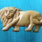 Tibet Yak bone carved bemused muzzy beast king leo lion IB020