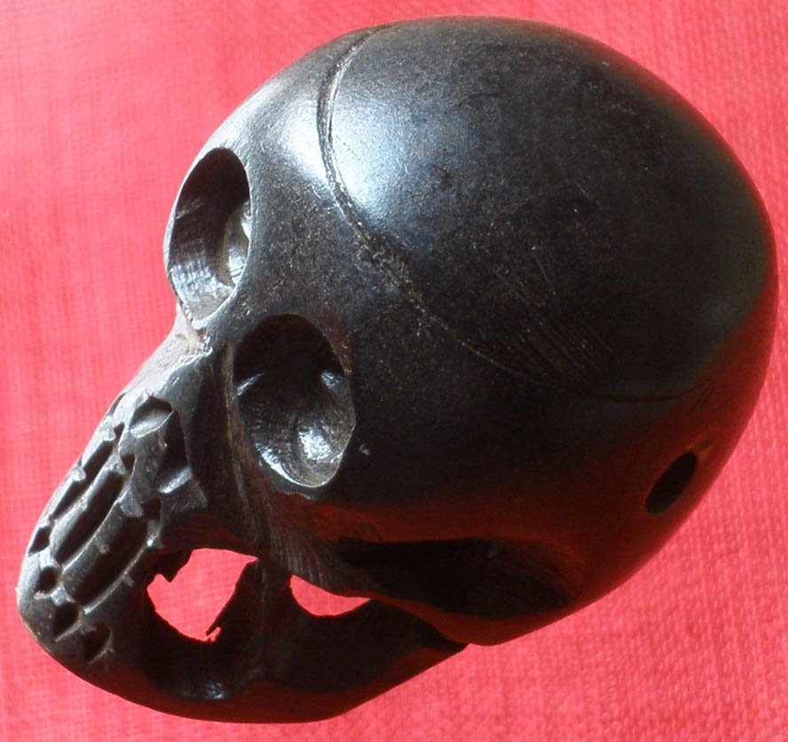 Tibet Yak Bone Hand Carved Yellow Human Skull Cranium Framework IZ06