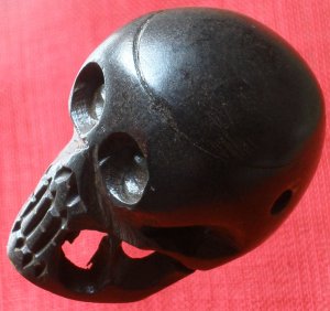 Tibet Yak Bone Hand Carved Yellow Human Skull Cranium Framework IZ06