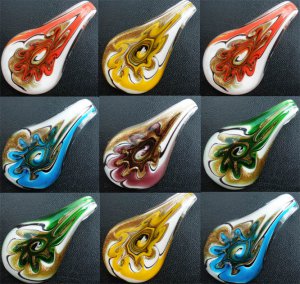 1pcs Glass Lampwork Hand Art Craft Colorful Cheap Flower Jewelry Pendant SC0135-139