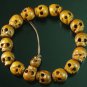 Natural Wood Skull Beads Buddhist Prayer Mala Bracelet DI74