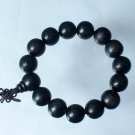 Carved Black Wood Beads Buddhist Prayer Mala Bracelet DI75
