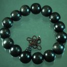 Carved Black Wood Beads Buddhist Prayer Mala Bracelet DI79