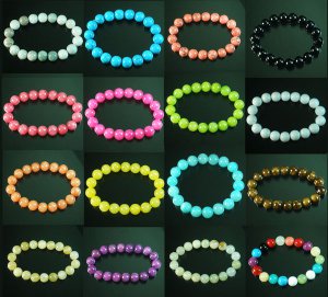 32pcs Tibetan Colorful Mixed Gemstone Stone Fashion Bracelet Chains WZ2