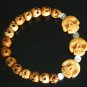 Tibet & Nepal Yak Bone Hand Carved Skulls Chain Bracelet IZ27