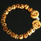 Tibet & Nepal Yak Bone Hand Carved Skulls Chain Bracelet IZ26