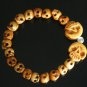 Tibet & Nepal Yak Bone Hand Carved Skulls Chain Bracelet IZ26