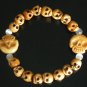 Tibet & Nepal Yak Bone Hand Carved Skulls Chain Bracelet IZ25