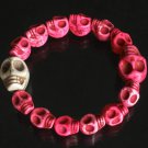 Cool Hot Pink White Turquoise Skulls Chain Bracelet for Men Women ZZ217