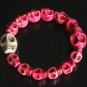 Cool Hot Pink White Turquoise Skulls Chain Bracelet for Men Women ZZ217