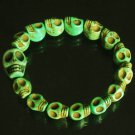 Cool Light Green Turquoise Skulls Chain Bracelet for Men Women ZZ216