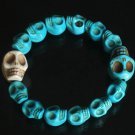 Cool Blue White Turquoise Skulls Chain Bracelet for Men Women ZZ215