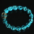 Cool Blue Turquoise Skulls Chain Bracelet for Men Women ZZ213