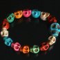 Cool Mixed Colorful Turquoise Skulls Chain Bracelet for Men Women ZZ212