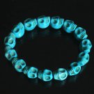 Cool Blue Turquoise Skulls Chain Bracelet for Men Women ZZ209