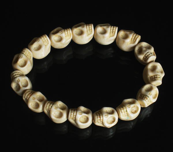 Cool White Turquoise Skulls Chain Bracelet for Men Women ZZ208