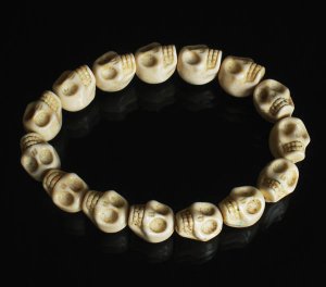 Cool White Turquoise Skulls Chain Bracelet for Men Women ZZ208