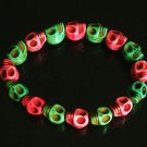 Cool Hot Pink Light Green Turquoise Skulls Chain Bracelet for Men Women ZZ206