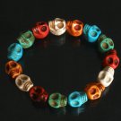 Cool Mixed Colorful Turquoise Skulls Chain Bracelet for Men Women ZZ203