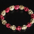 Cool Hot Pink White Turquoise Skulls Chain Bracelet for Men Women ZZ204