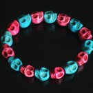 Cool Rose Red Blue Turquoise Skulls Chain Bracelet for Men Women ZZ201