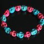 Cool Rose Red Blue Turquoise Skulls Chain Bracelet for Men Women ZZ201