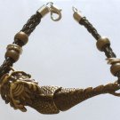 Alloy Zinic Brass Cool Male Men's Gift Ferocity Imperial Dragon Head Bracelet EJ2005