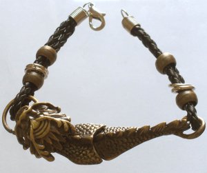 Alloy Zinic Brass Cool Male Men's Gift Ferocity Imperial Dragon Head Bracelet EJ2005