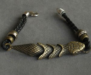Alloy Zinic Brass Cool Male Men's Gift Joint Section Snake Python Boa Anaconda Bracelet EB2007
