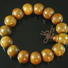 Carved Natural Wood Beads Buddhist Prayer Mala Bracelet DI710