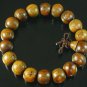 Carved Natural Wood Beads Buddhist Prayer Mala Bracelet DI711