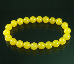 Tibet Yellow Jade Gemstone Beads Buddhist Mala Bracelet WZ224