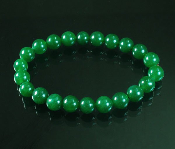 Tibetan Green Jade Gemstone Bead Buddhist Mala Bracelet WZ223