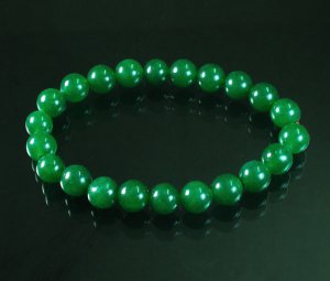Tibetan Green Jade Gemstone Bead Buddhist Mala Bracelet WZ223