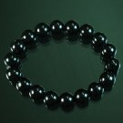Tibetan Black Jade Gemstone Bead Buddhist Mala Bracelet WZ222