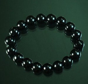 Tibetan Black Jade Gemstone Bead Buddhist Mala Bracelet WZ222