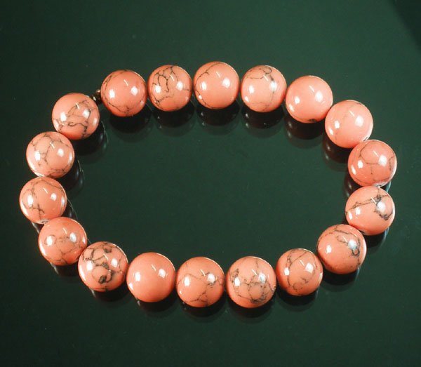 Tibetan Pink Red Gemstone Bead Buddhist Mala Bracelet WZ221