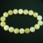 Tibetan Natural Light Yellow Jade Gemstone Bead Buddhist Mala Bracelet WZ217