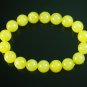 Tibetan Yellow Jade Gemstone Bead Buddhist Mala Bracelet WZ215