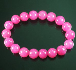 Tibetan Hot Pink Gemstone Bead Buddhist Mala Bracelet WZ211