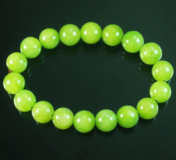 Tibetan Bean Green Gemstone Bead Buddhist Mala Bracelet WZ210