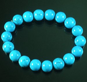 Tibetan Blue Veins Gemstone Bead Buddhist Mala Bracelet WZ209