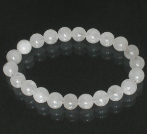 Tibet Natural White Jade Gemstone Bead Buddhist Mala Bracelet WZ230