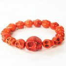 Cool Red Turquoise Skulls Chain Bracelet for Men Women ZZ219